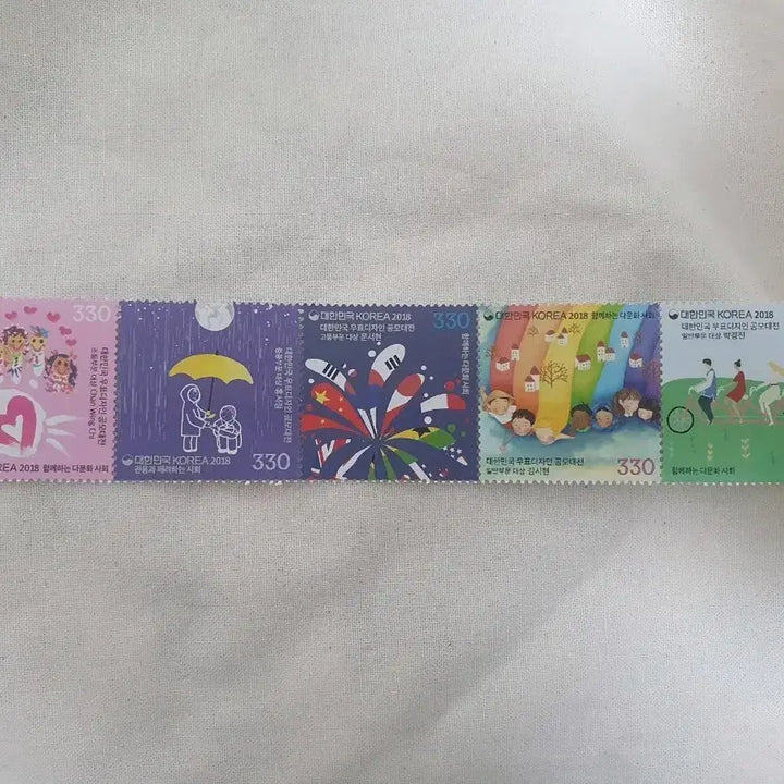 [BUNJANG] Multicultural Stamp Set (5 Types) / 다문화 우표 단편 5종