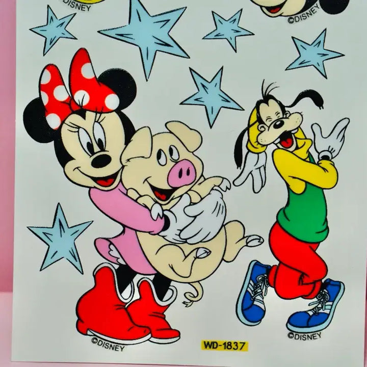 [BUNJANG] Unitech Disney Mini Mouse Goofy Stickers 90s / [고전문구] 유니테크 디즈니 미니마우스 구피 스티커 90년대