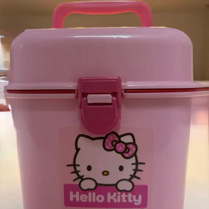 [BUNJANG] Vintage Hello Kitty Pink Organizer Box / 고전)헬로키티 핑크 정리함