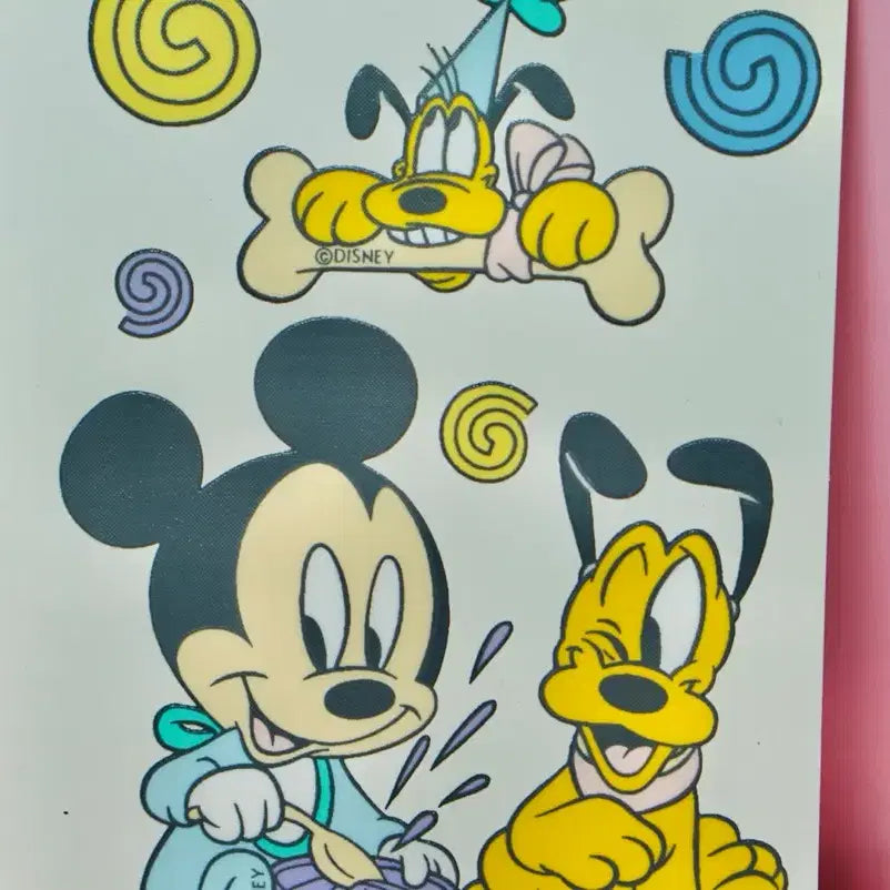 [BUNJANG] Unitech Disney Baby Mickey Mouse Goofy Stickers 90s / [고전문구] 유니테크 디즈니 베이비 미키마우스 구피 스티커 90년대
