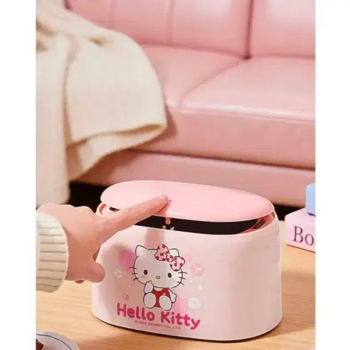 [BUNJANG] Sanrio Hello Kitty One-Touch Trash Can Pink / 산리오 헬로키티 원터치 휴지통 핑크(새상품)