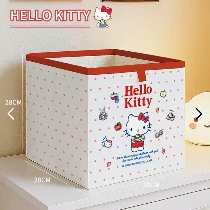 [BUNJANG] Sanrio Hello Kitty Large Folding Storage Box Fabric Organizer / 산리오 정품 헬로키티 대형 접이식 수납함 패브릭리빙박스 의류보관함 다용도