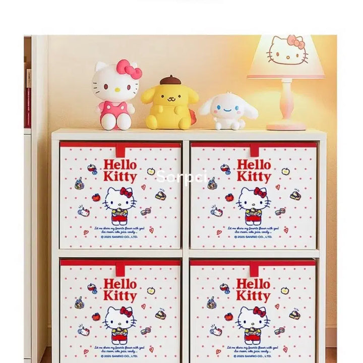[BUNJANG] Sanrio Hello Kitty Large Folding Storage Box Fabric Organizer / 산리오 정품 헬로키티 대형 접이식 수납함 패브릭리빙박스 의류보관함 다용도