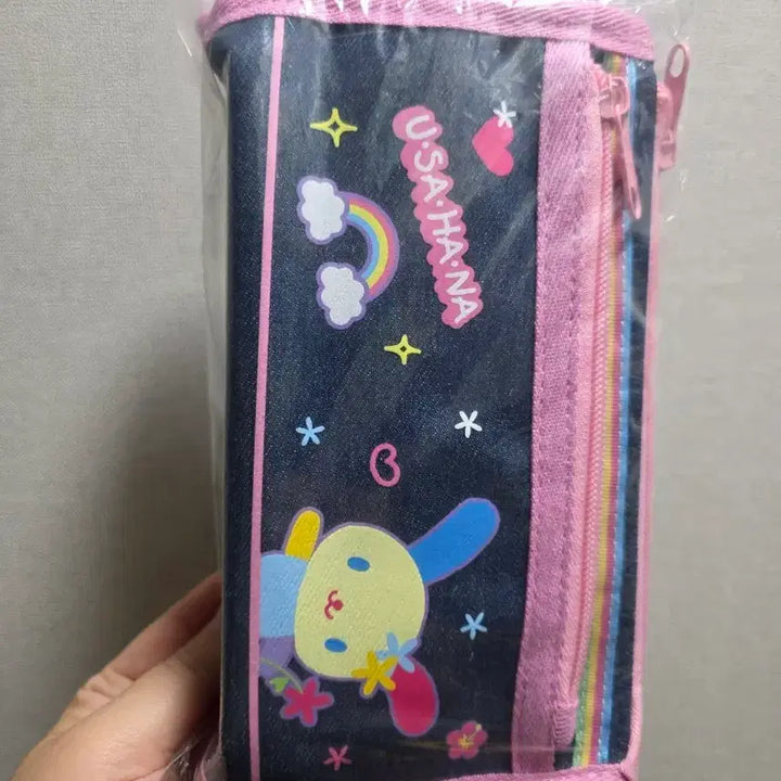 [BUNJANG] Sanrio Heisei Usahana Denim Pouch Pencil Case / 산리오 헤이세이 우사하나 데님 파우치 필통