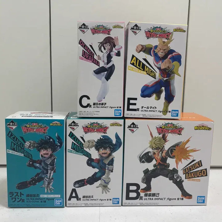 [BUNJANG] My Hero Academia Ichiban Kuji Ultra Impact Figures Bundle Set (Sealed) / (미개봉)나히아 제일복권 울트라임팩트 라원,A,B,C,E상 피규어 일괄!