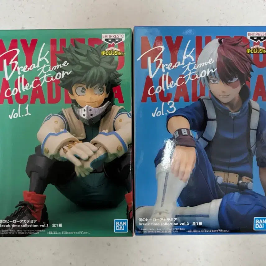 [BUNJANG] My Hero Academia BREAK TIME Izuku Midoriya &amp; Shoto Todoroki Figures Bundle Set (Sealed) / (미개봉)나히아 BREAK TIME 미도리야, 쇼토 피규어 일괄 판매!