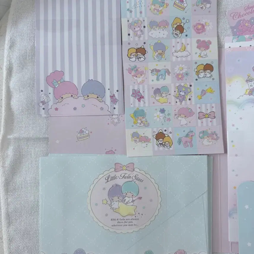 [BUNJANG] Little Twin Stars Kiki Lala Vintage Letter Paper Set / 리틀트윈스타 키키라라 고전편지지 세트