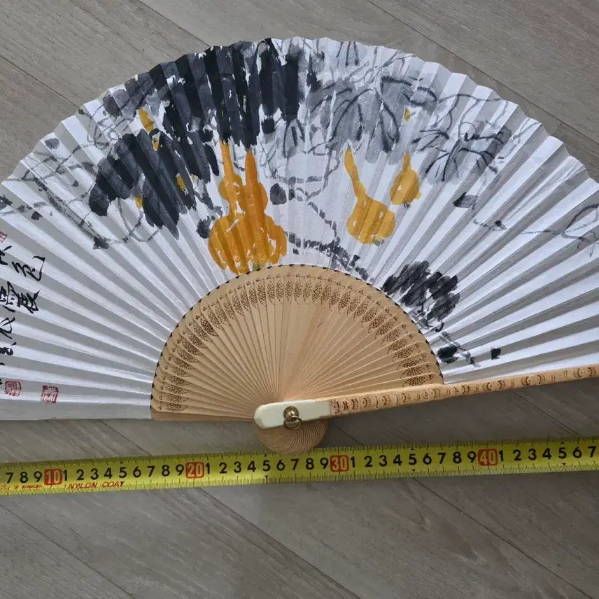 [BUNJANG] Byukgyeong Song Gye-il Artist Celadon Hand Fan / 벽경 송계일 작 합죽선 그림