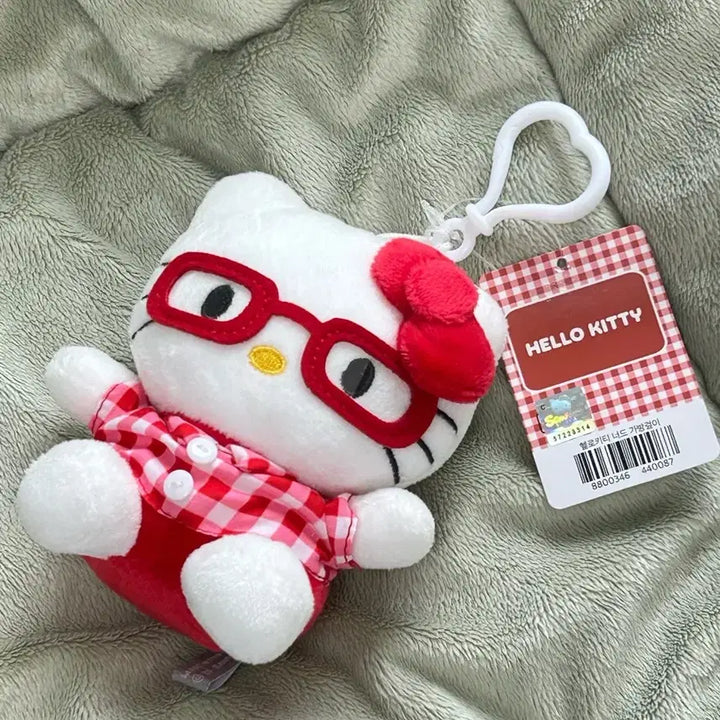 [BUNJANG] Sanrio Hello Kitty Nerd Glasses Costume Doll Keychain / 택0,새상품) 헬로키티 너드 안경 코스튬 인형 키링