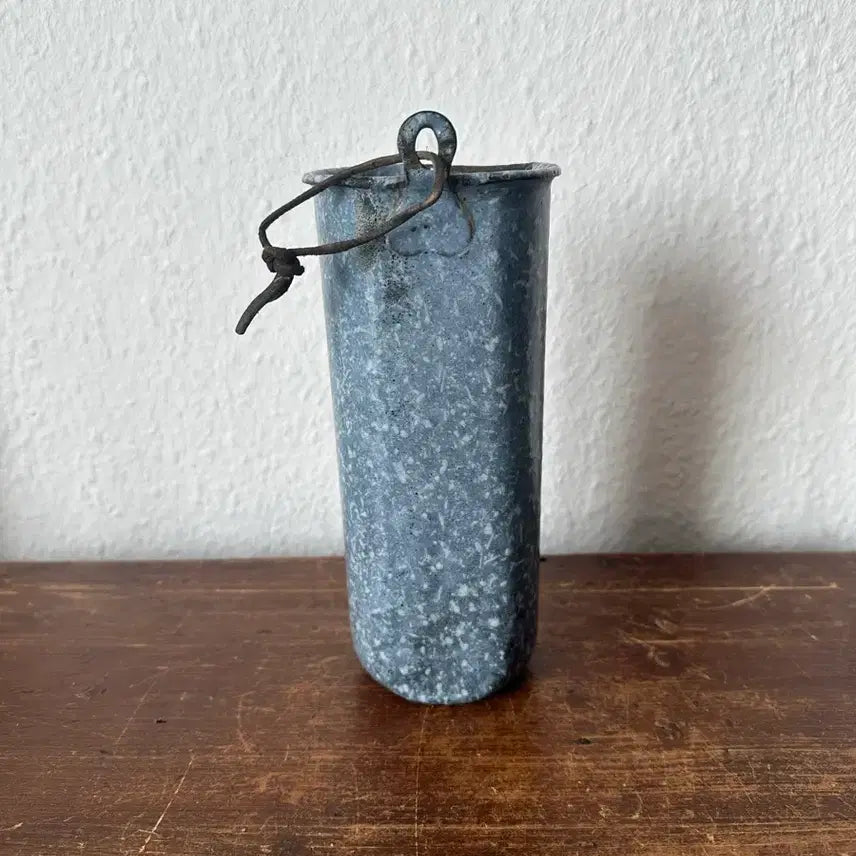 [BUNJANG] French Vintage Blue Enamelware Wall Planter / 프랑스)빈티지 블루 법랑 벽걸이