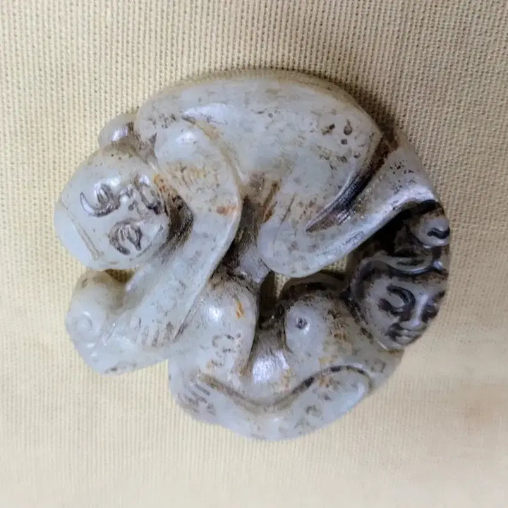 [BUNJANG] Antique Jade Pendant with Dual Figures / 고풍스러운 인물옥패