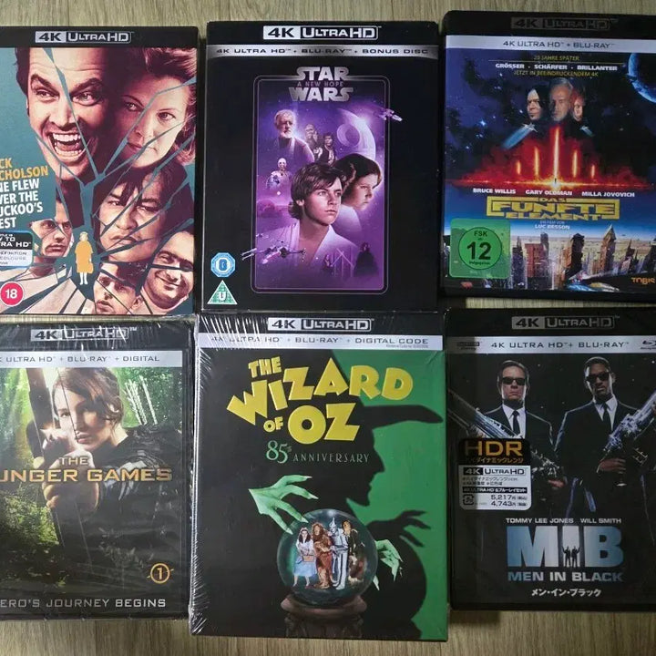 [BUNJANG] 4K UHD &amp; Blu-ray Movie Collection (Hunger Games, Men in Black, Star Wars, Wizard of Oz, The Fifth Element, One Flew Over the Cuckoo&