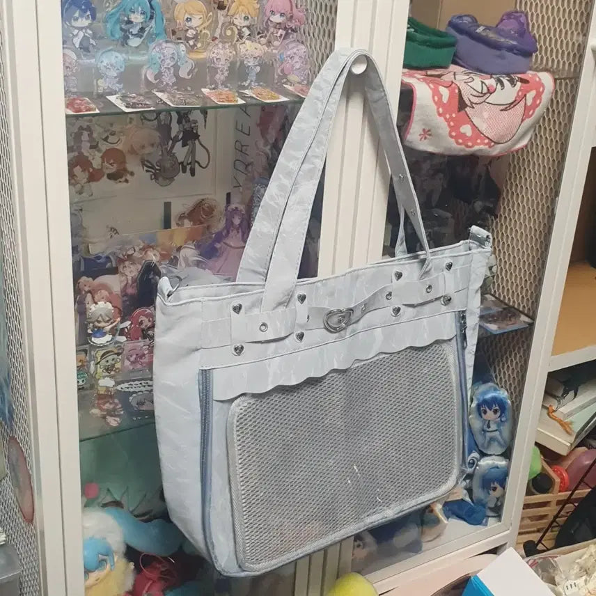 [BUNJANG] Ita Bag with Shoulder Strap and Deco Board / 하늘색  회색 ..? 이타백 판매 오타쿠 가방