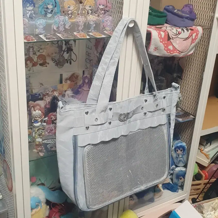 [BUNJANG] Ita Bag with Shoulder Strap and Deco Board / 하늘색  회색 ..? 이타백 판매 오타쿠 가방