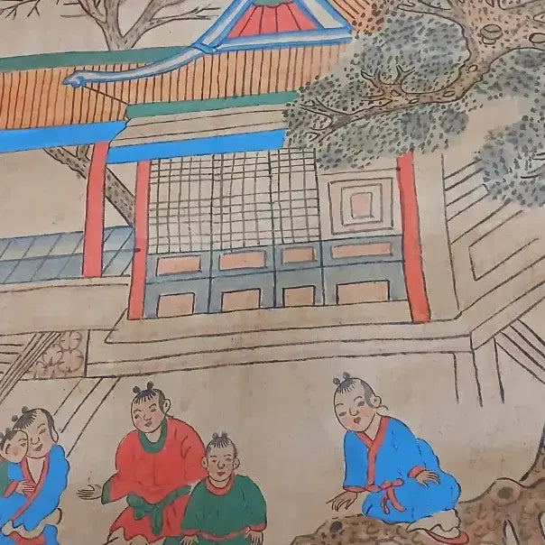 [BUNJANG] Joseon Dynasty Traditional Folk Painting Porcelain Vase / 조선시대전통민화그림
