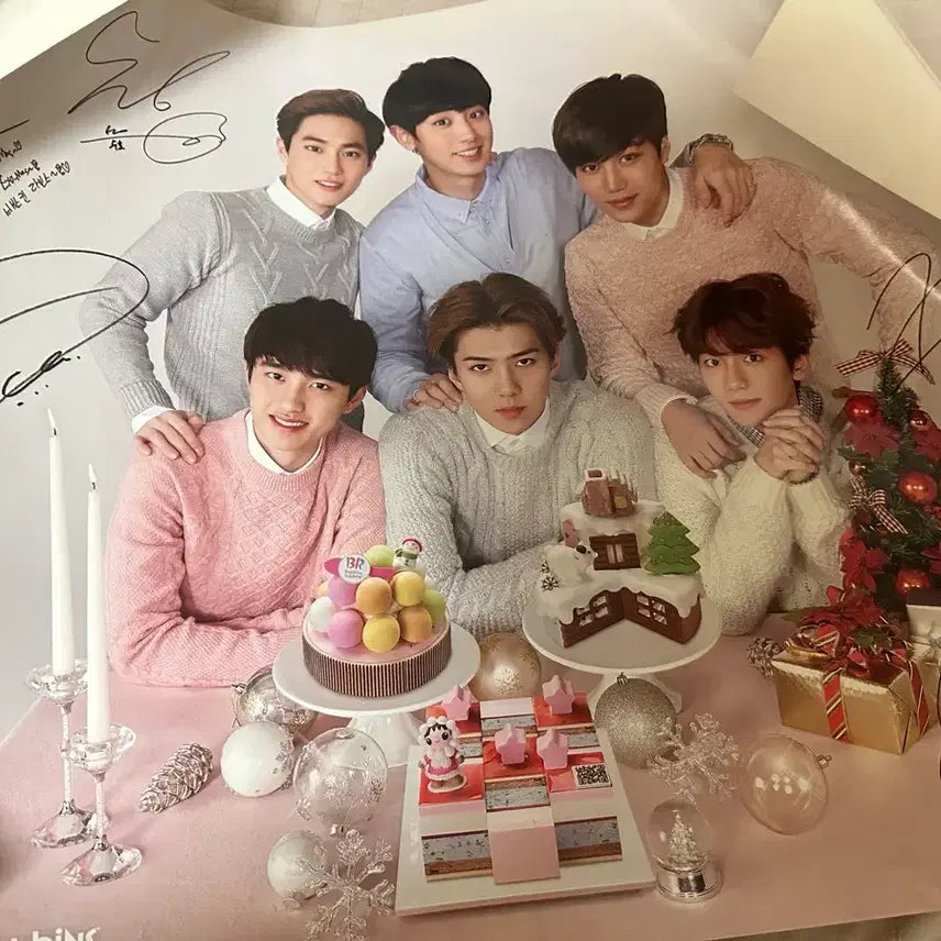 [BUNJANG] EXO Baskin Robbins Autographed Poster / 엑소 배라 싸인 포스터