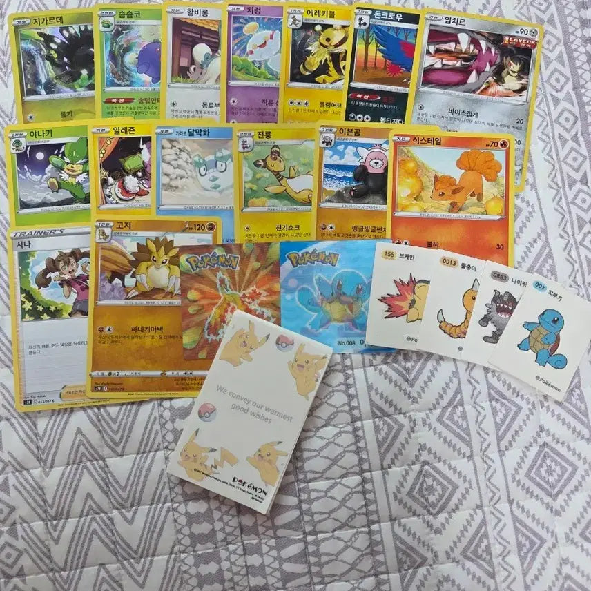 [BUNJANG] Pokemon Card Hologram Stickers Ttaboo Ttaboo Seal Memo Pad Set / 포켓몬카드+홀로그램딱지+띠부띠부씰+메모지