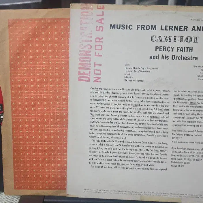[BUNJANG] Percy Faith Orchestra Music from Lerner &amp; Loewe&