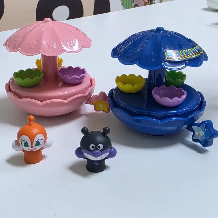 [BUNJANG] Anpanman, Baikinman, Shokupanman Figure Set with Amusement Park Ride Toy / 호빵맨 세균맨 짤랑이 피규어