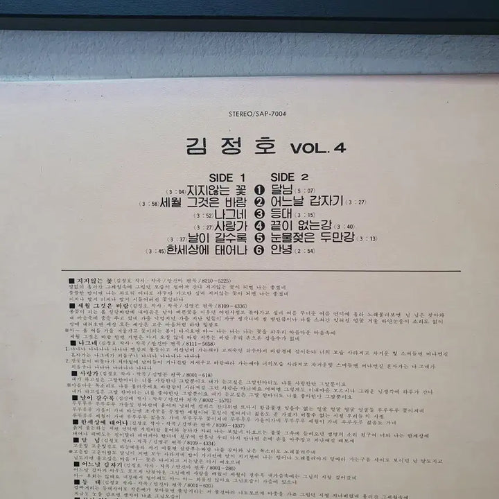 [BUNJANG] Kim Jung Ho Vol. 4 LP (1983 Seoul Records) / 김정호 Vol.4 LP 1983 서울음반