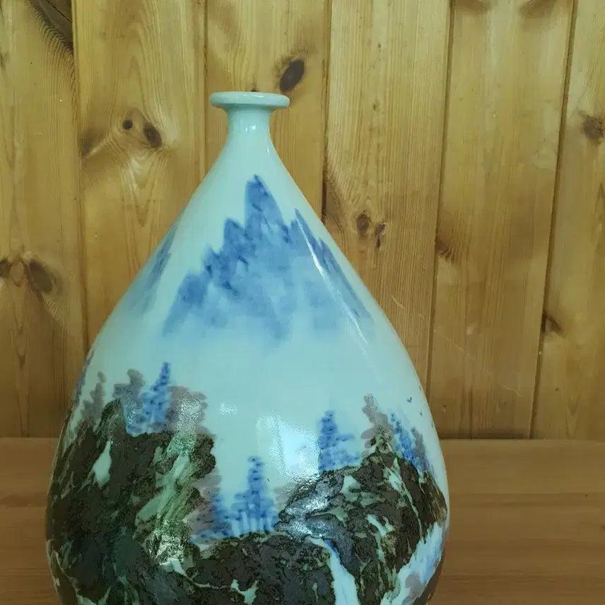 [BUNJANG] Korean Landscape Painting on Porcelain / 고급스러운 철화 산수화