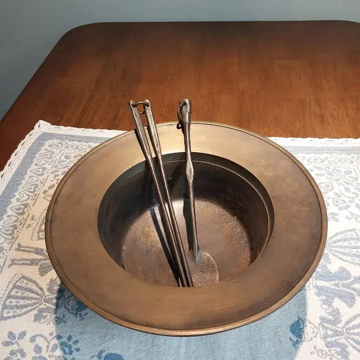 [BUNJANG] Vintage Brass Brazier Set with Tools / 빈티지 황동 화로세트