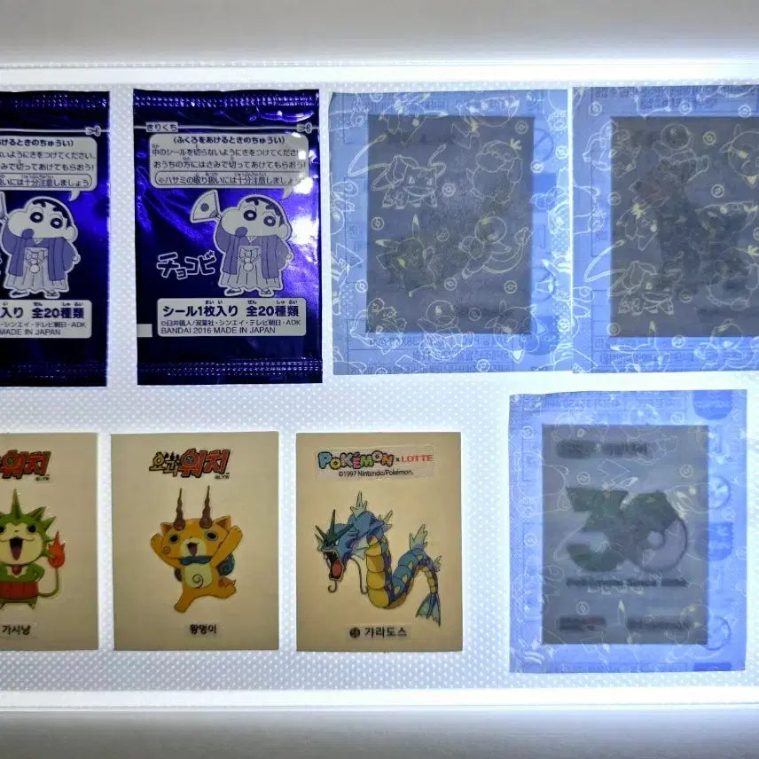[BUNJANG] Pokemon 30th Anniversary Stickers Bundle (Bulbasaur, Plusle, Minun, Gyarados, Yo-kai Watch, Crayon Shin-chan) - Sealed / 포켓몬스터 30주년 띠부씰 이상해씨 외 일괄 미개봉 (짱구,요괴워치)