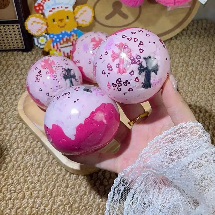 [BUNJANG] Pink Cross Puppy Plush Keychain / 핑크 십자가 슬랑이 말랑이 스윗 스튜디오 수제공