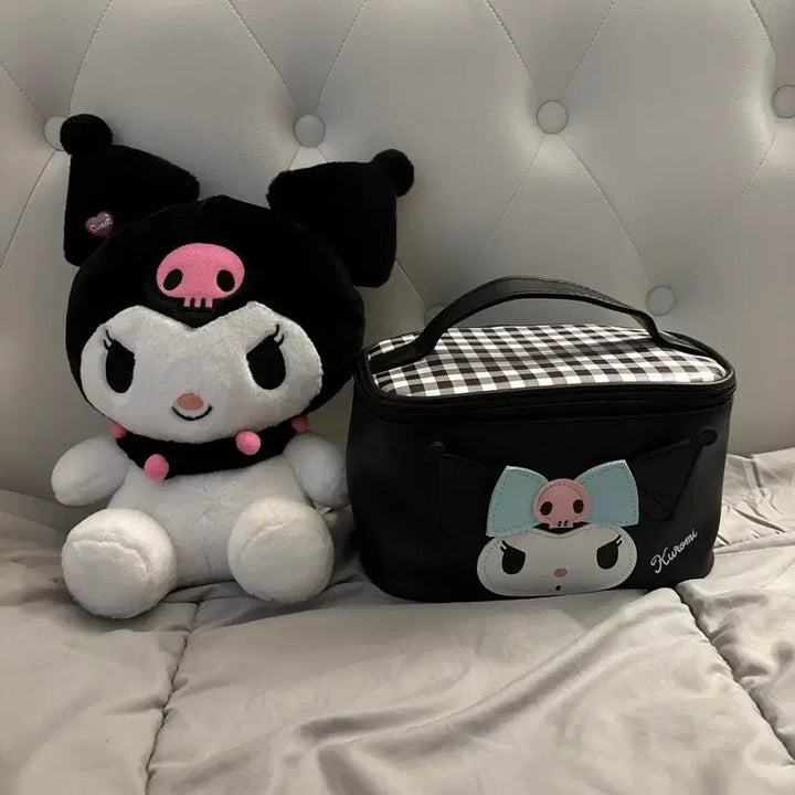 [BUNJANG] Sanrio Kuromi Plush Doll Pouch Set / 쿠로미 정품 인형/파우치