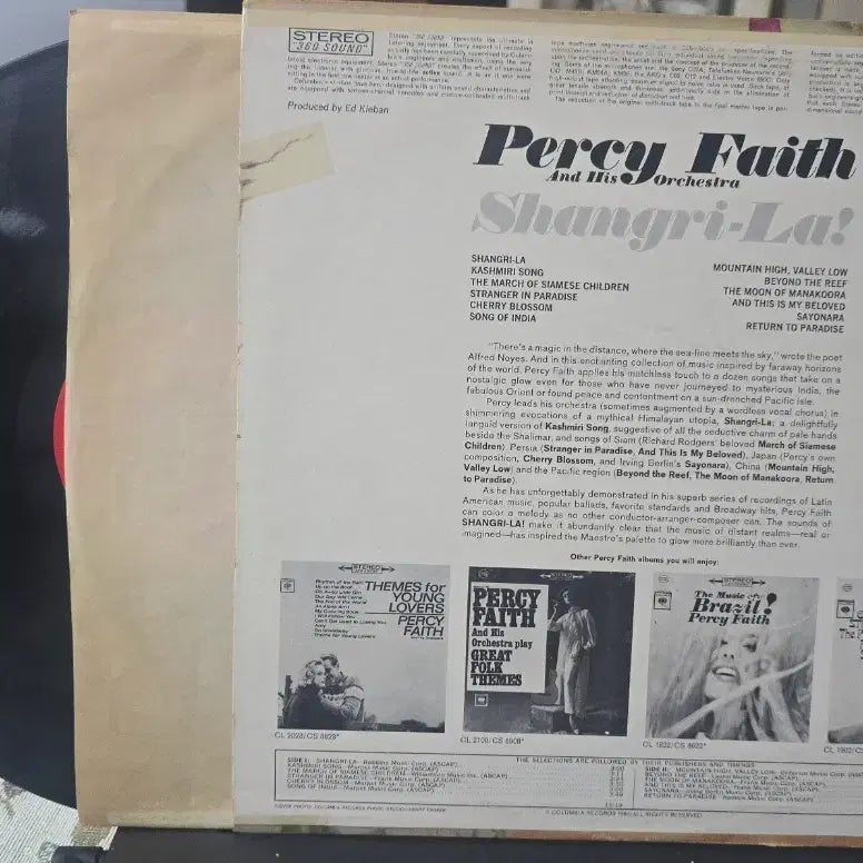 [BUNJANG] Percy Faith Shangri-La! LP / Percy Faith_Shangri-La!_LP USA