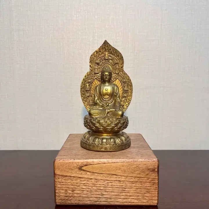 [BUNJANG] Chinese Bronze Sakyamuni Buddha Statue with Lotus Pedestal / 중국 불교 청동 연꽃 석가모니 여래 불상