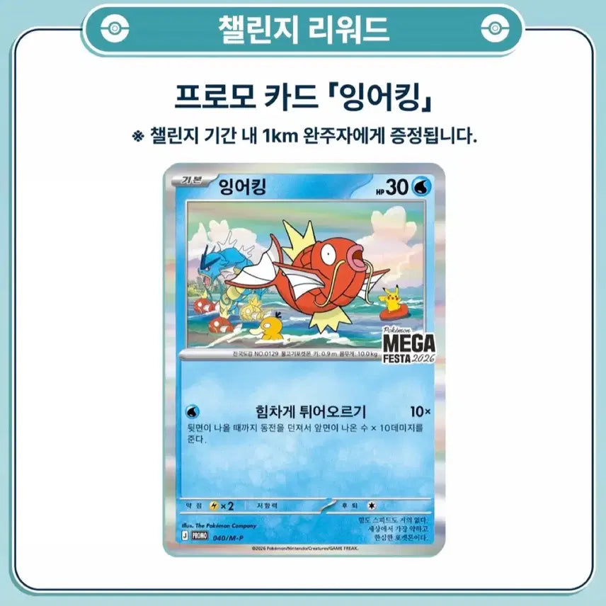 [BUNJANG] Pokemon 2-Card Bundle Magikarp Promo Card / [2장 일괄] 포켓몬 런 잉어킹 프로모 카드