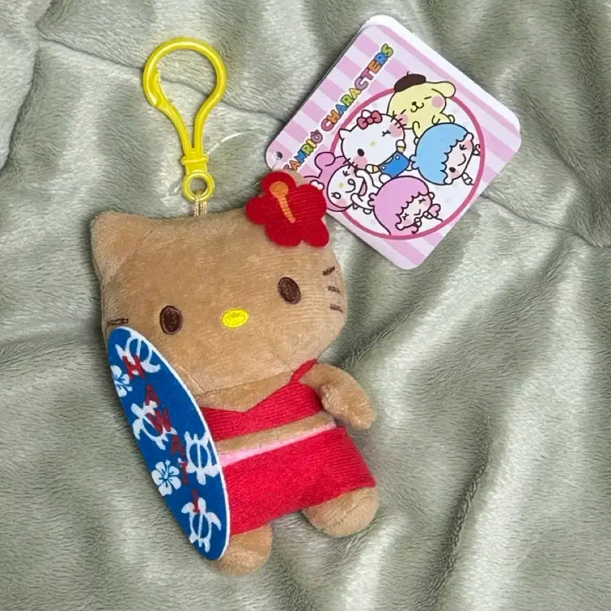[BUNJANG] Sanrio Hello Kitty Hawaii Costume Doll Keychain (New) / 택0,새상품) 산리오 헬로키티 하와이 코스튬 인형 키링