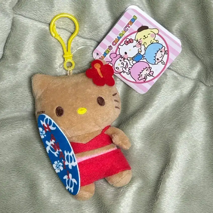 [BUNJANG] Sanrio Hello Kitty Hawaii Costume Doll Keychain (New) / 택0,새상품) 산리오 헬로키티 하와이 코스튬 인형 키링