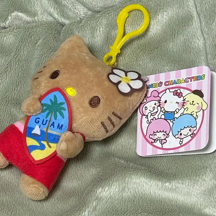 [BUNJANG] Sanrio Hello Kitty Hawaii Guam Costume Doll Keychain / 택0, 새상품) 산리오 헬로키티 하와이 괌 코스튬 인형 키링