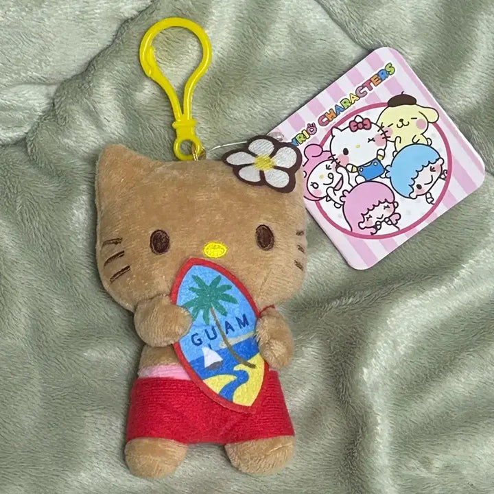 [BUNJANG] Sanrio Hello Kitty Hawaii Guam Costume Doll Keychain / 택0, 새상품) 산리오 헬로키티 하와이 괌 코스튬 인형 키링
