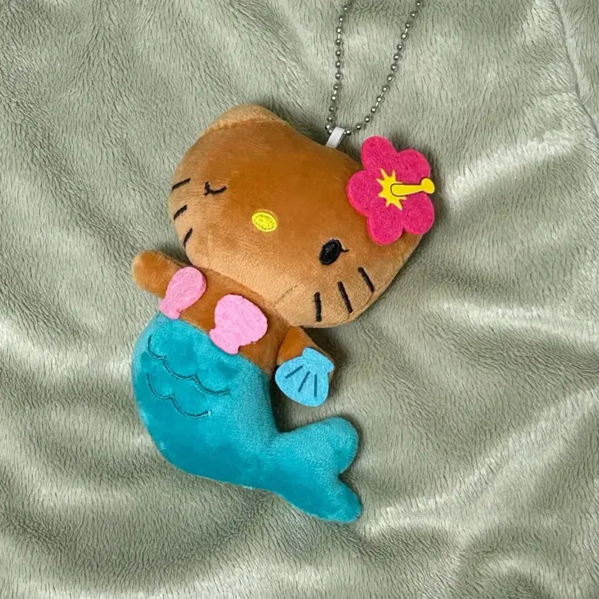 [BUNJANG] Sanrio Hello Kitty Mermaid Costume Plush Keychain / 새상품) 산리오 헬로키티 인어공주 코스튬 인형 키링