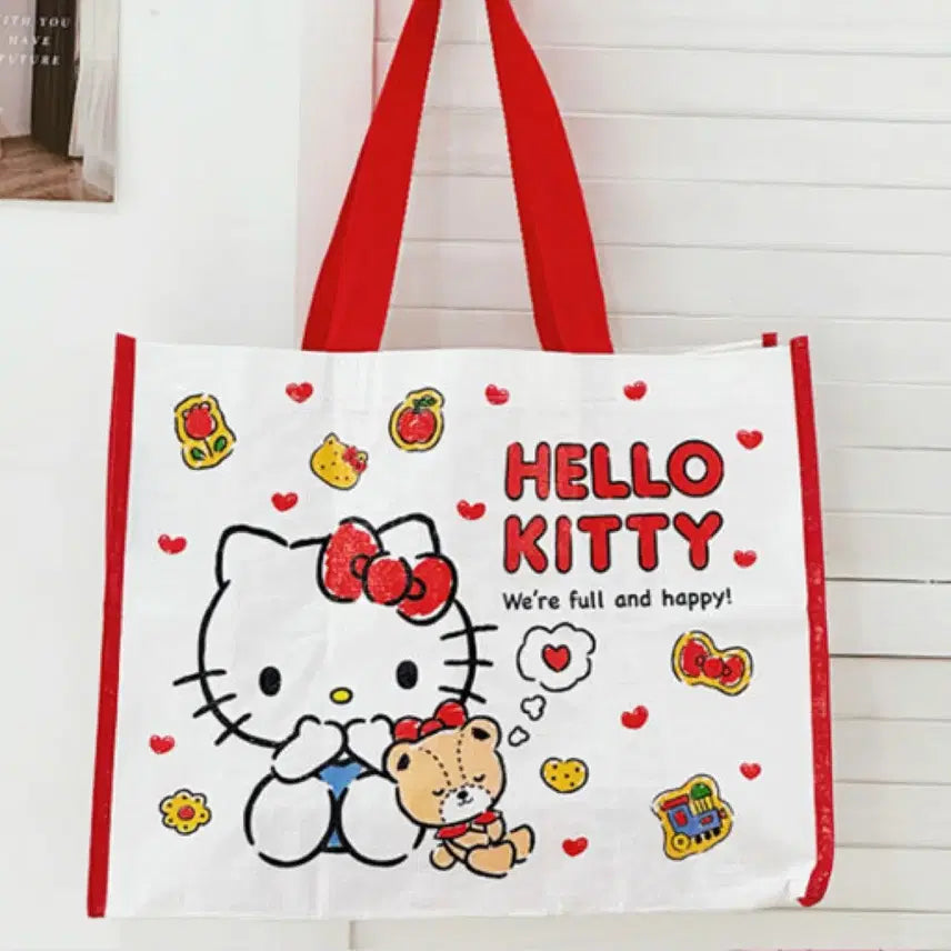 [BUNJANG] Sanrio Hello Kitty Tiny Farm Tarpaulin Bag Eco Bag / 산리오 헬로키티 타이니팜 타포린백 가방 에코백 새상품