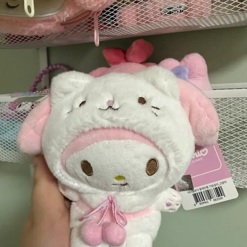 [BUNJANG] My Melody Cat Plush Keychain New / 고양이 마이멜로디 인형키링 새상품