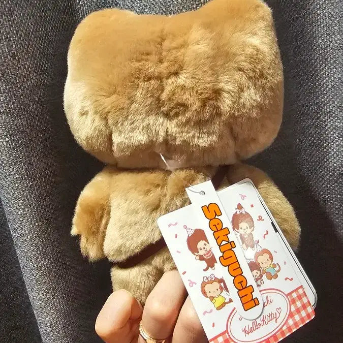 [BUNJANG] Monchhichi x Hello Kitty Gingham Check S Doll Brown / 몬치치 x 헬로 키티 깅엄 체크 S 인형 브라운