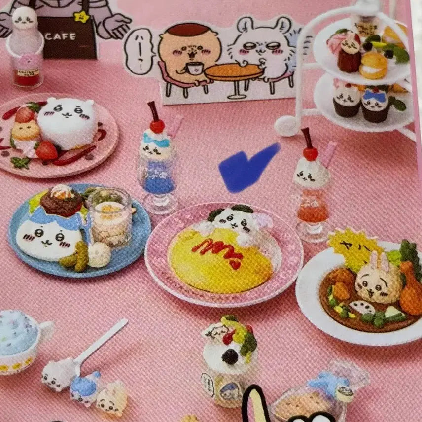[BUNJANG] Chiikawa Omurice Restaurant Mini Figure Set (Restaurant ver.) / 치이카와 먼작귀 식완 레스토랑 카페 리멘트 2번
