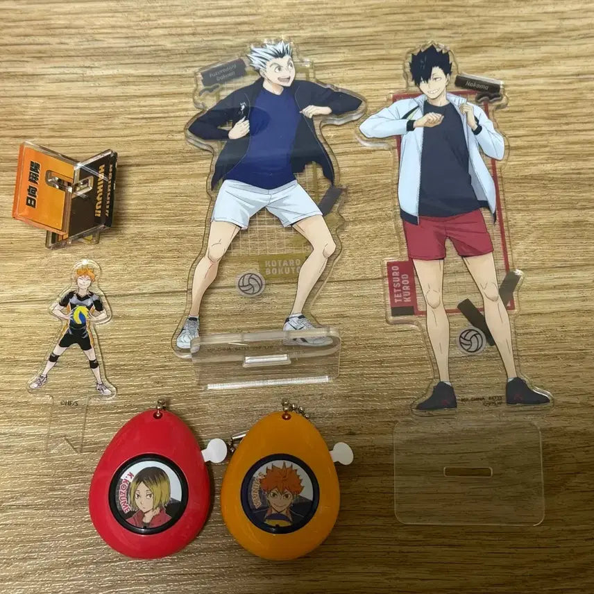 [BUNJANG] Haikyuu!! Kenma Hinata Kuroo Bokuto Voice Keychain &amp; Acrylic Stand Bundle Set / (일괄) 하이큐 켄마 히나타 보이스 키링 쿠로 보쿠토 아크릴 스텐드