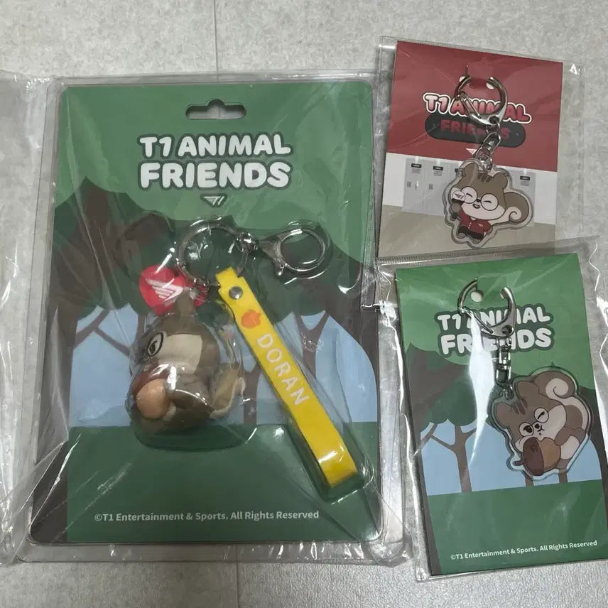 [BUNJANG] T1 Doran Animal Friends Figure Acrylic Keychain Bundle / T1 티원 도란 애니멀 프렌즈 피규어 아크릴 키링 일괄