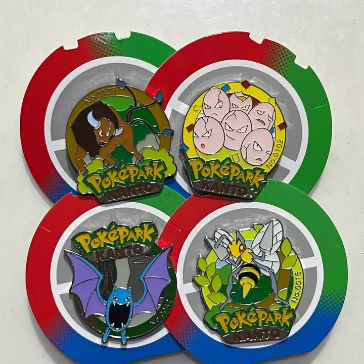 [BUNJANG] Poke Park Badge Set - Arary, Kentaros, Juvet / 포케파크 뱃지 독침봉 아라리 켄타로스 쥬벳 포켓파크 포켓몬