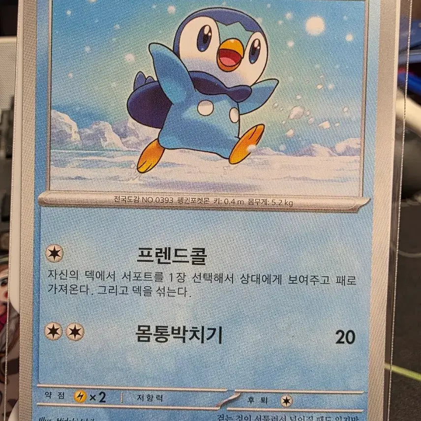 [BUNJANG] Pokemon Card Piplup / 포켓몬 카드 팽도리