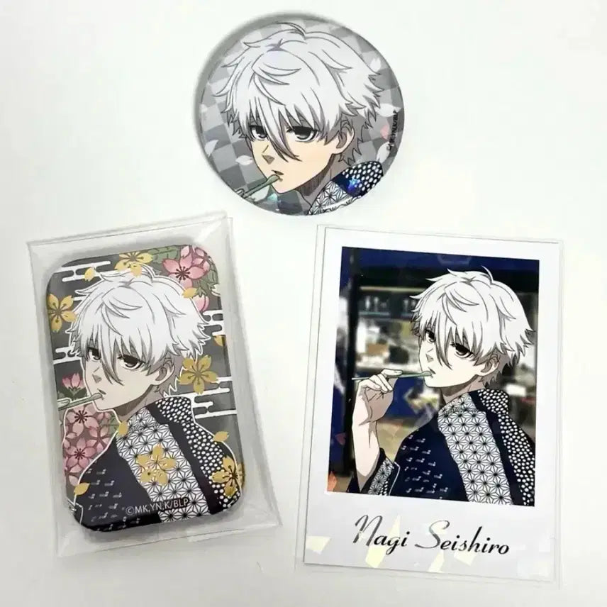 [BUNJANG] Blue Lock Nagi Seishiro Goods Bundle Set Can Badge and Card / 블루록 나기 세이시로 굿즈 캔뱃지 카드 일괄