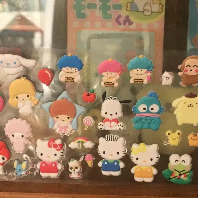 [BUNJANG] Japanese Retro Style 3D Epoxy Stickers - Kitty, Red My Melody, Flat, Goropikadon / 일본고전풍 입체 에폭시 스티커 키티 빨간마이멜로디 플랫 고로피카돈