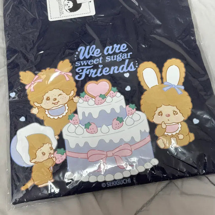 [BUNJANG] Monchhichi Sweet Sugar Chimutan Navy Short-Sleeve T-Shirt M / 몬치치 스위트슈가 치무탄 네이비 반팔 티셔츠 M