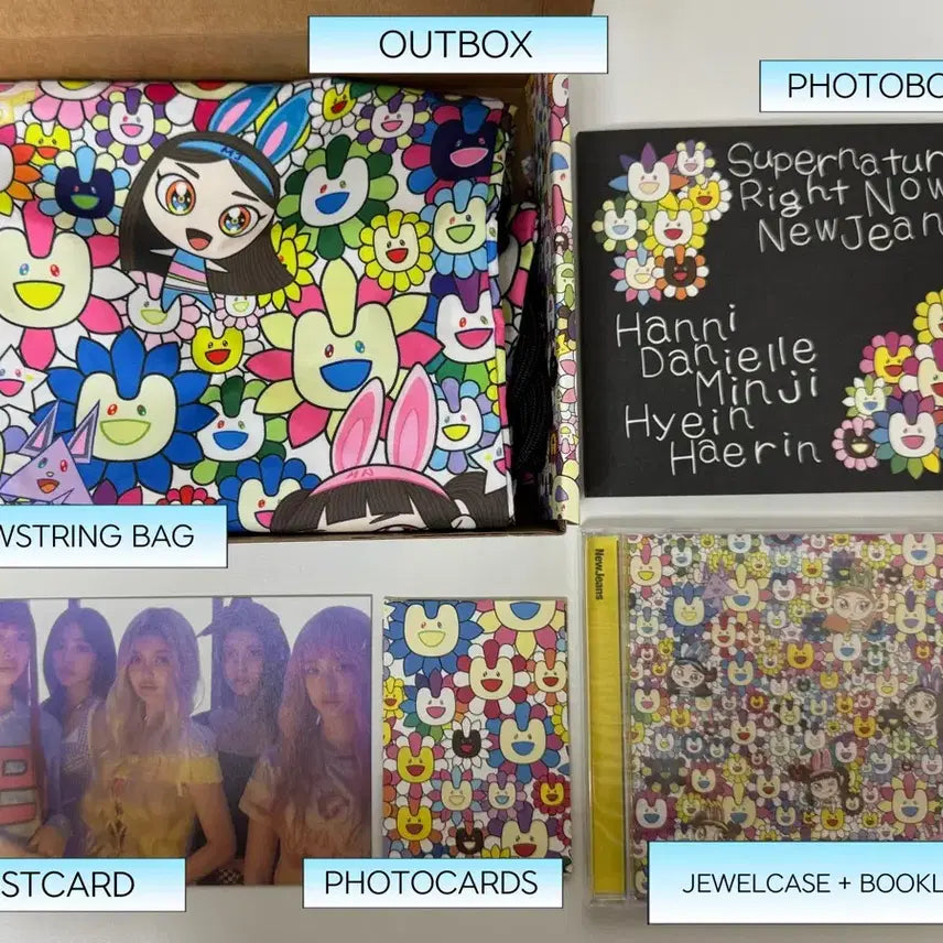 [BUNJANG] NewJeans Supernatural Murakami String Bag Version Album / 뉴진스 Supernatural 앨범 무라카미 스트링백 버전