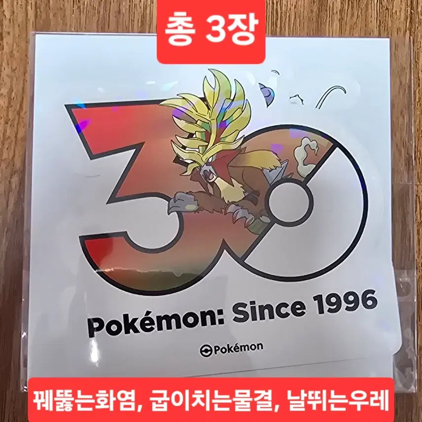 [BUNJANG] Pokemon 30th Anniversary Logo Sticker Scorching Flames Set / 포켓몬 30주년 로고 스티커 꿰뚫는화염 세트